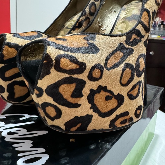 Sam Edelman Leopard Platform Heels Leather size 6.5 - Picture 4 of 4
